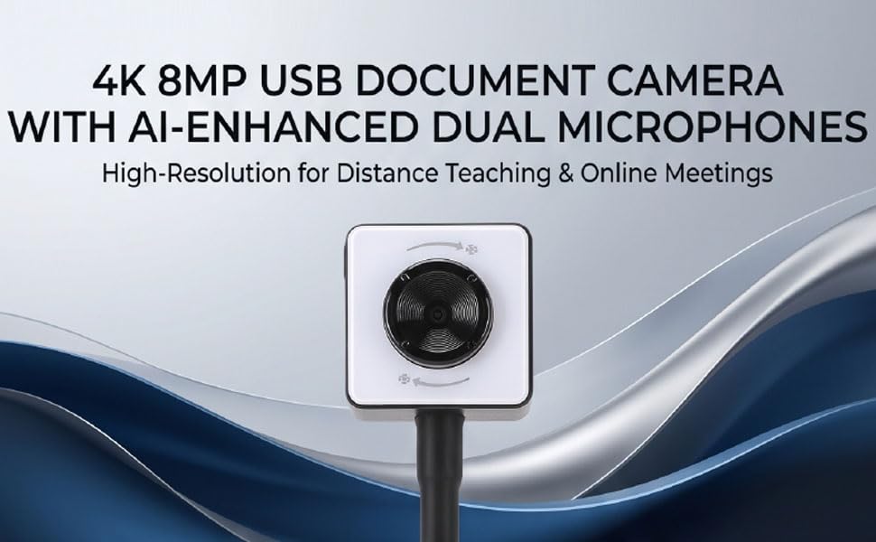 Caméra de documents pour enseignants 8MP 4K autofocus avec micro USB pliable