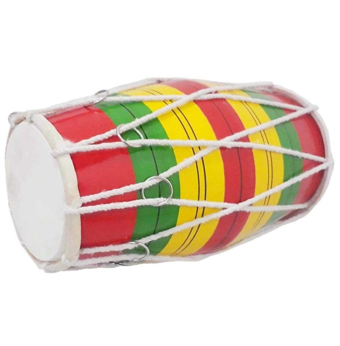 Jrk music Baby Size 13 inch Dholak multi colour-image-1