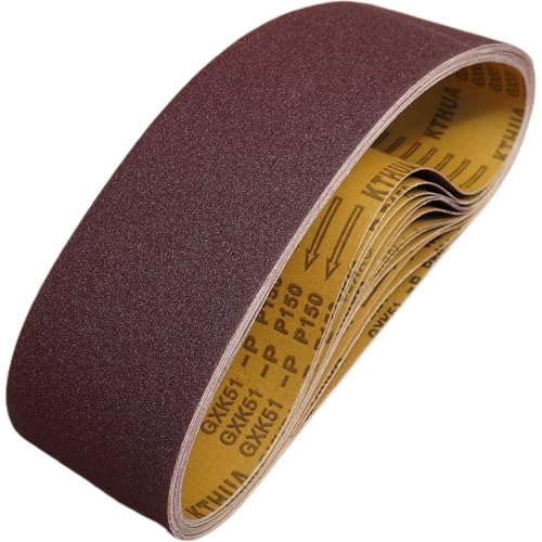 KTHUA Sanding Belts 4x36 Inch: 12-Pack 80–400 Grit — Heat-Resistant Resin Bond & X-Weight Backing — for Heavy-Duty Stock Removal in Woodworking — Fit 4 × 36 Benchtop Belt Sanders