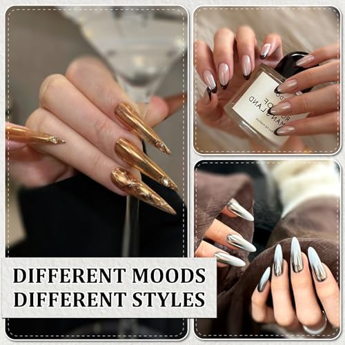 Weiße Perle Chrom Nagelpuder - Gold Silber Chrome Pulver Nägel Glazed Donut Nail Powder, Spiegeleffekt Metallic Cromepulver Nägel Glitzer Nagelpuder Nail Design für DIY-Salon