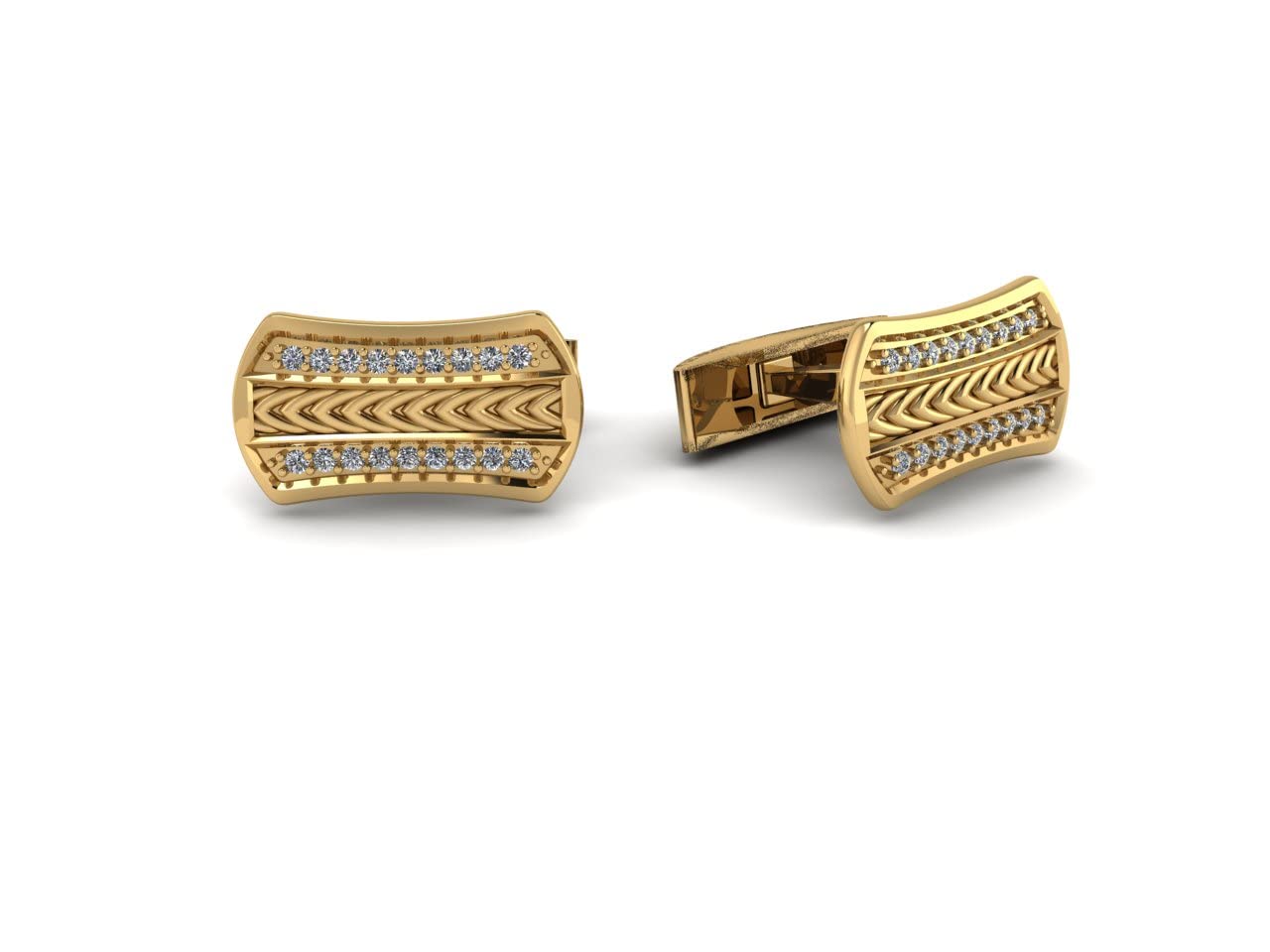 RATNAVALI ARTS 0.30 Carat Diamond Special Occasions Cufflinks in 925 Sterling Silver Yellow Gold Plated April Birthstone Cufflinks Wedding Men's Business Gift Jewelry Box | Valentine's Gift