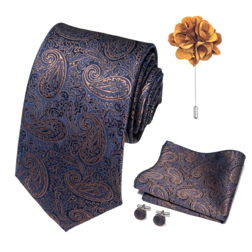 Image of joy alice 70 Colors Ties Set Men Mixed Color Necktie Handkerchief Cufflinks Brooch 3.15 Formal