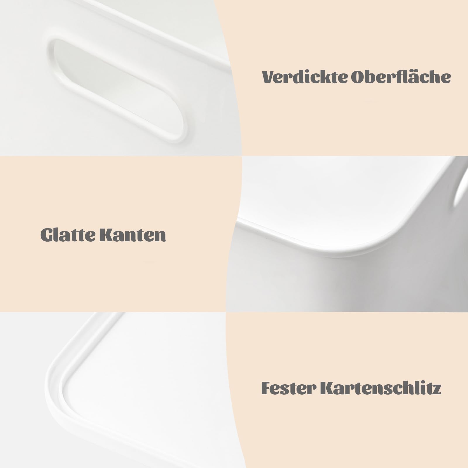 12L+25L 6 Pack große Kunststoff Weiße Aufbewahrungsbehälter Körbe, Toy Box Chest mit Deckel und Griff,Organizer Container für Kids,Nursery,Shelves,Playroom, Bedroom,Office,Closet,home(4XL+2L)