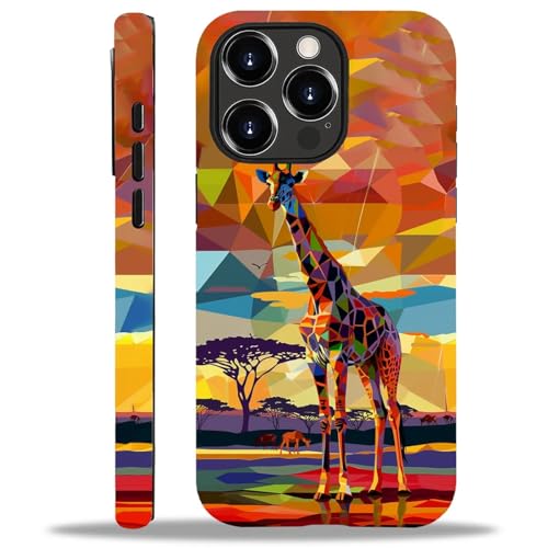 yicomon Compatible with iPhone 12/12Pro Case, Giraffe African Savannah Pattern Print Matte Phone Case Durable Fashion Funny Liquid Silicone Case Soft Anti-Scratch Shockproof Protective Cover