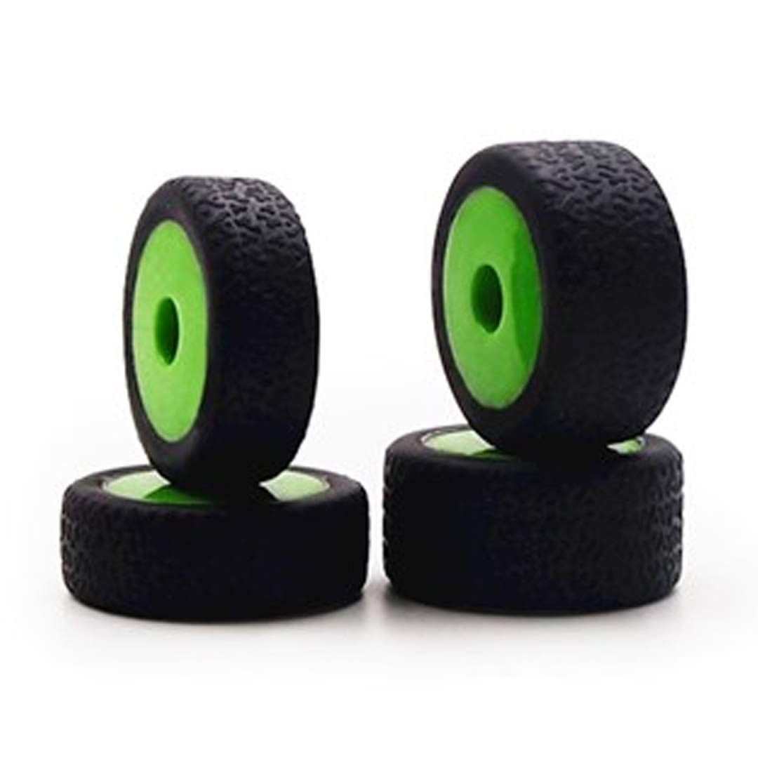 Carisma 15638 GT24B Tires Mounted (4) Green Wheels Replacement Parts