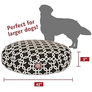   Black-Links-Large-Round-Indoor-Outdoor-Pet-Dog-Bed-With-Removable-Washable-Cover-By-Majestic-Pet-Products