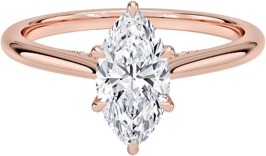 1–5 Carat Marquise Cut IGI Certified Lab Grown Diamond Ring 10K 14K 18K Solid Gold Dawn Inspired Engagement Ring Wedding Christmas Gift For Women (E–F Color, VVS1–VVS2 Clarity)