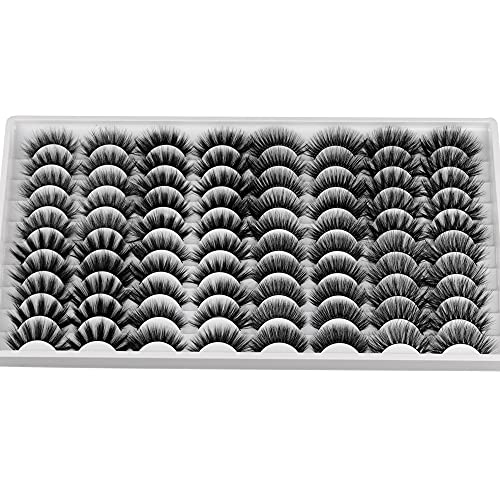 Natural Eyelashes Pack 40 Pairs 8 Styles Wholesale Lashes Fluffy Wispy Lashes Soft Handmade 3D Lashes Bulk for eyelash lovers by wtvane