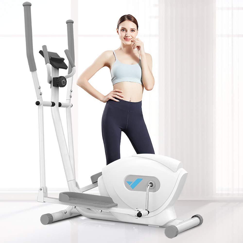 Ellittica Cross Trainer Macchina da Palestra Attrezzatura per Il Fitness Domestico con Piedini Antiscivolo Ellittica Magnetica con 8 Livelli di Resistenza Bianco