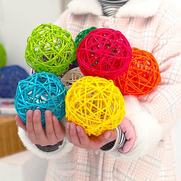 ウィッカーラタンボール　装飾ボール Amazon.co.jp: Bafnsiji 16個ウィッカーラタンボール、ラタン