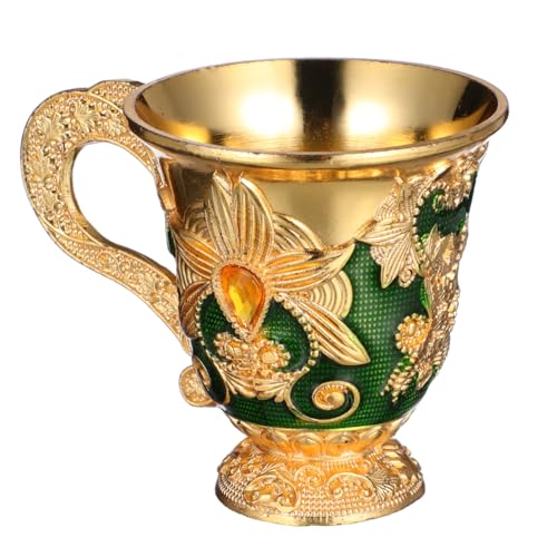 PEPLAYTAL Copa de Vino Metálica Vintage con Vaso Retro Resistente Golpes para Fiestas Exclusivas Picnics y Banquetes Diseño Europeo y Elegante