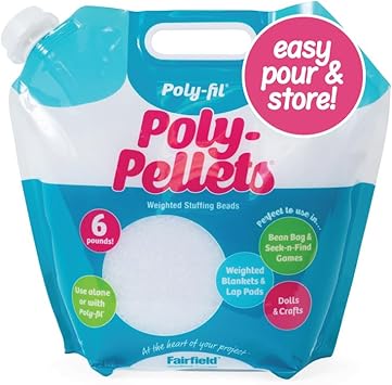 Fairfield Poly-Fil Poly-Pellets, Premium Polyester Weighted Stuffing Beads, Stuffing for Stuffed Animals, Toys, Bean Bags, Weighted Blankets, and More, 6 lb Bag