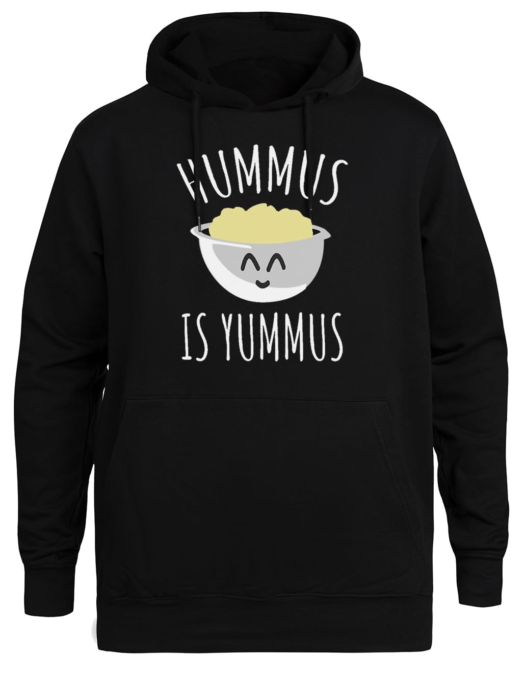 Hummus Is Yummus Unisex Czarna Bluza Ekologiczna z Kapturem Unisex Black Hoodie Eco-Friendly Hooded Jacket