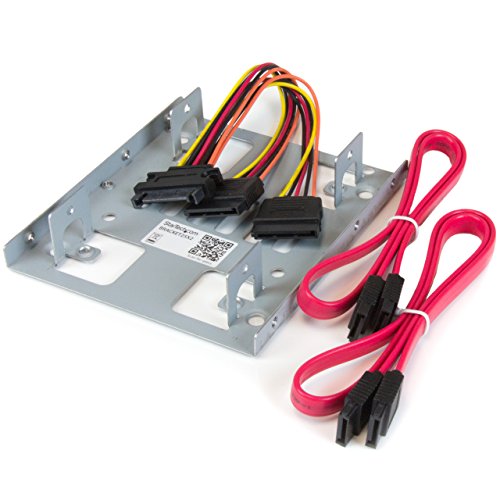 StarTech.com 2.5" to 3.5" SATA Hard Drive Mounting Bracket Kit - Dual SATA SSDs/HDDs Mounting Bracket for Mounting Bay (BRACKET25X2) Steel