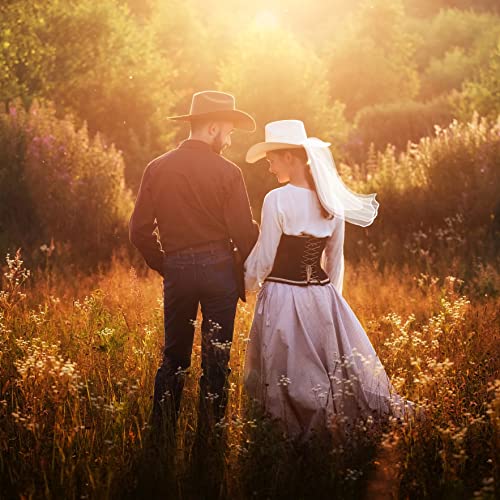 4E's Novelty Bride Cowgirl Hat With Veil & Sash - Women White Cowboy Hat Bachelorette Party, Bridal Shower Dress Up #TOP6