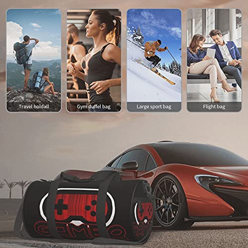 Red Gamer Sport Gym Duffle Travel Bag for Men Women Small Duffel Bag for Sports,Gyms and Weekend Getaway