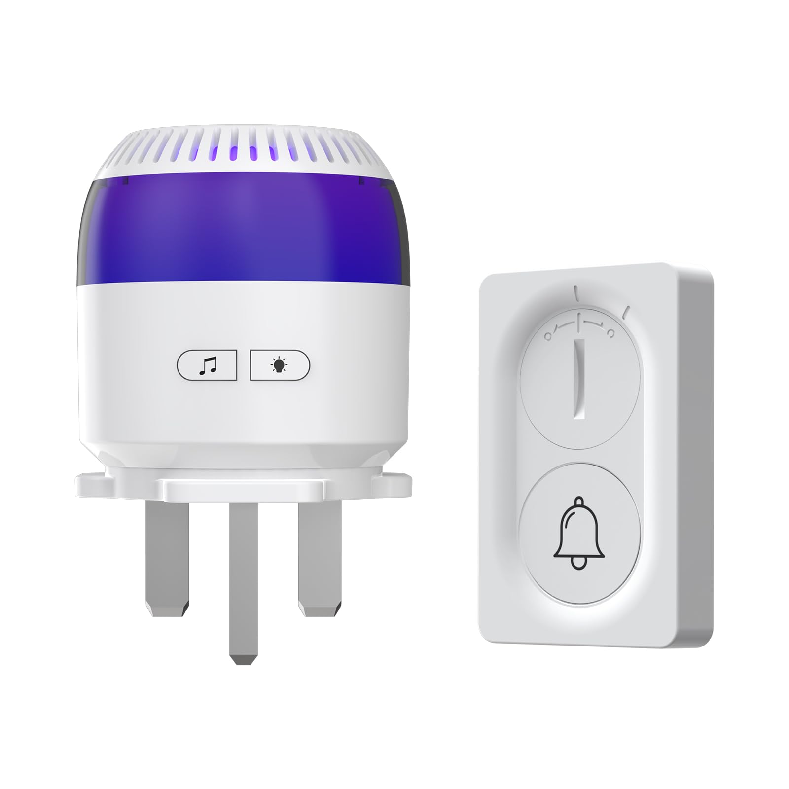Wireless Doorbell with Plug-in Receiver, Sound & Light Alerts,Waterproof