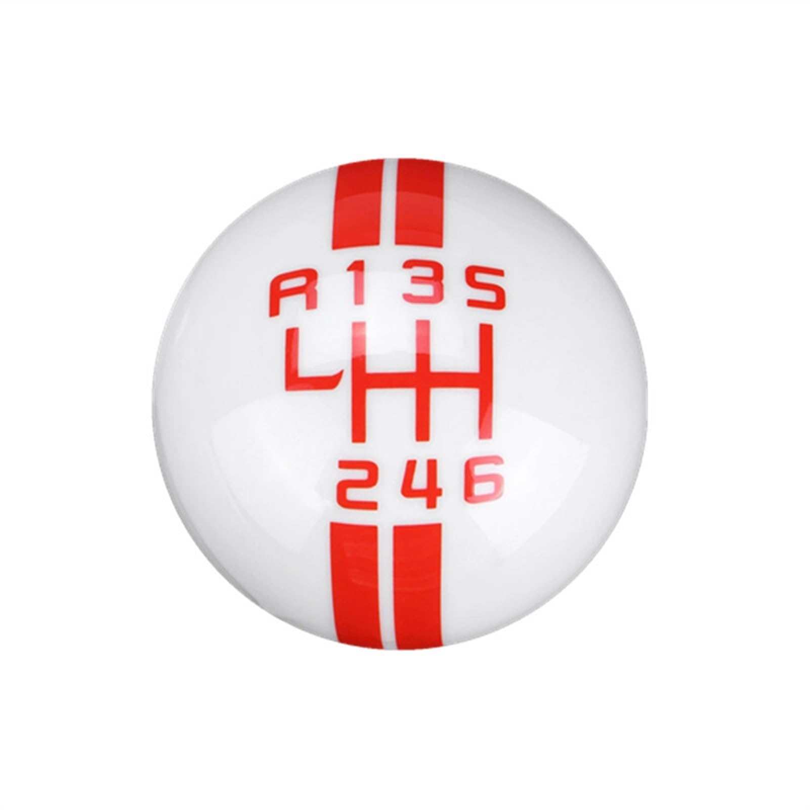 For VW, for Golf, for Ford, for Mustang, Racing Gear Stick Lever Gearknob Gearshifter Universal 6-Speed Car MT Gear Shift Knob Gear Shift Knob(White Red)
