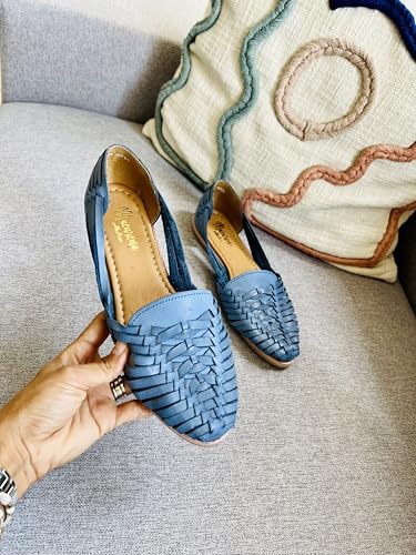Image of Macarena Collection Leather Sandals for Women | Handmade Mexican Huarache | Woven Slip-On Shoes with Cushioned Insole | Artisan Crafted Genuine Leather