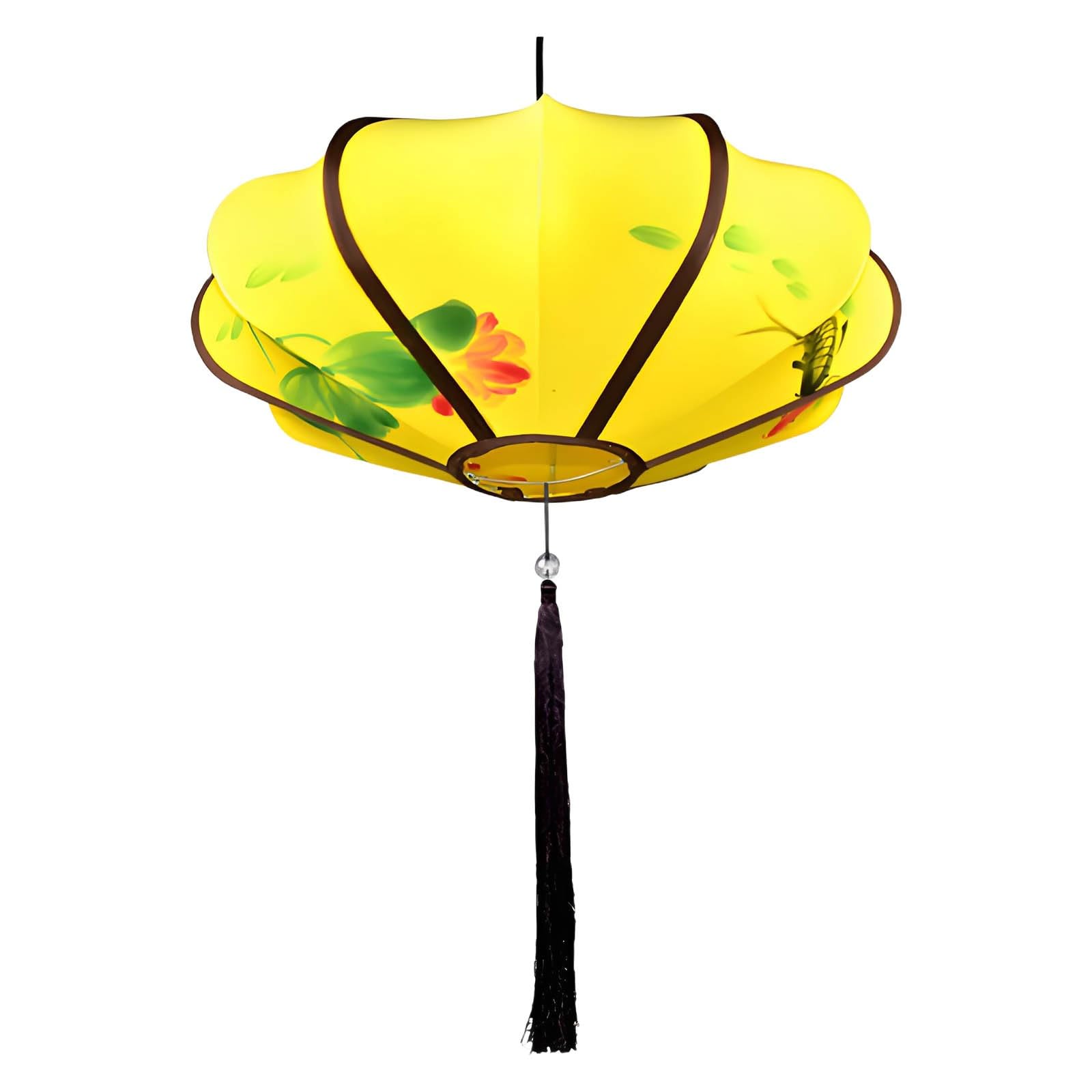 SBZIOJHDR Chinese-style lanterns, Handheld Chinese Lantern, Decoration Cloth Lighting, Exquisite Red Lanterns for New Year(Yellow,80#)