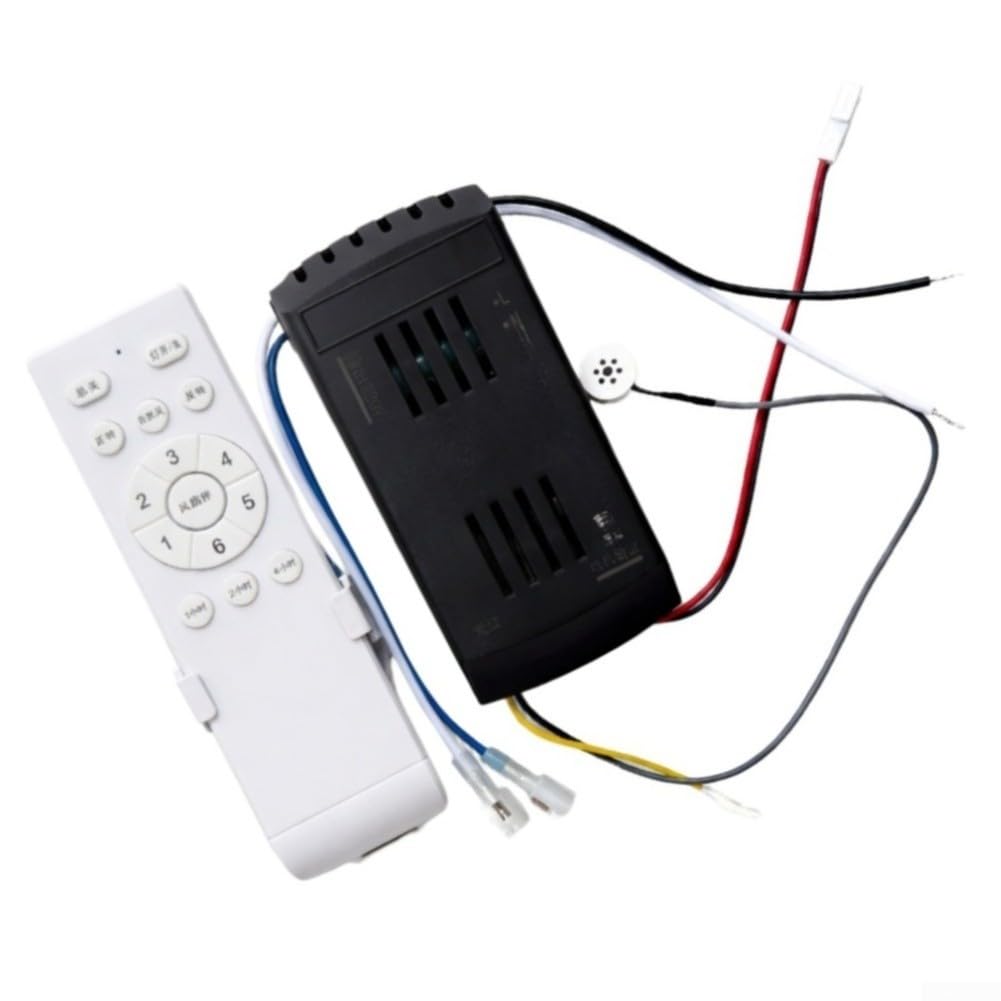 Ventilatore da soffitto con telecomando, 24 V, nero, per ventilatore da