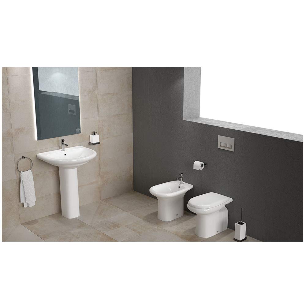 Inbagno Lavabo con Colonna Ceramica RAK Ceramiche Serie Orient Completa di Colonna