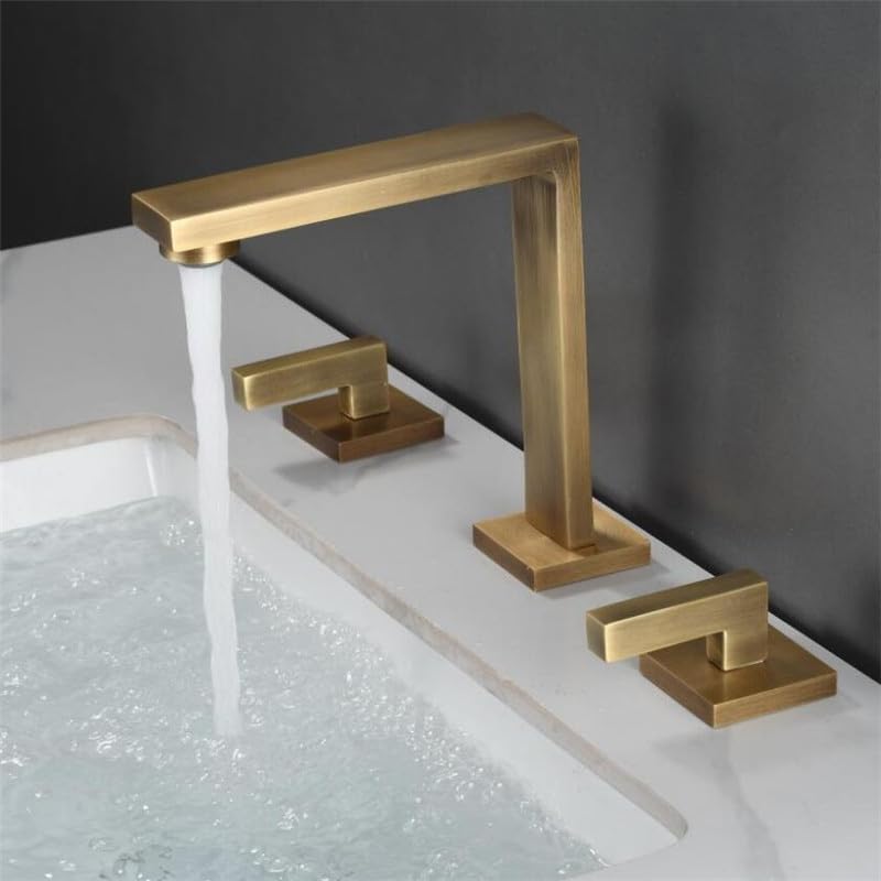 Robinet cascade chaude et froide à 3 trous pour vasque et lavabo rétro