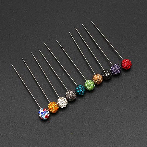 Image of 30-Pack Multicolor Rhinestone Brooch Pins for Hijab Scarves - Black