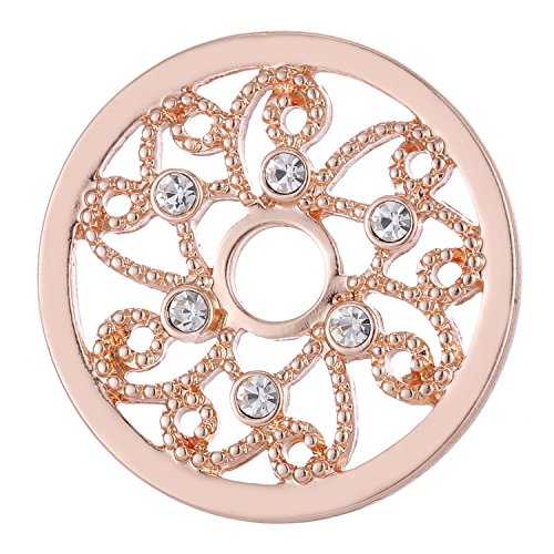 Morella Women's Coin Pendant 33 mm 13" Cosmic Sun  Rose Gold