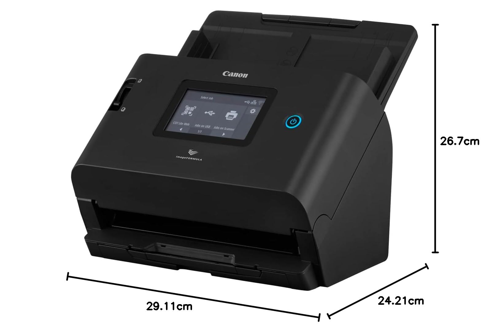 Canon imageFORMULA DR-S350NW, Desktop Dokumentenscanner, Scannen mit Webbrowser und direktem Auftragsscan, 4.3”Touch-Panel, SuperSpeed USB 3.2, LAN und WiFi (2.4GHz/5GHz)