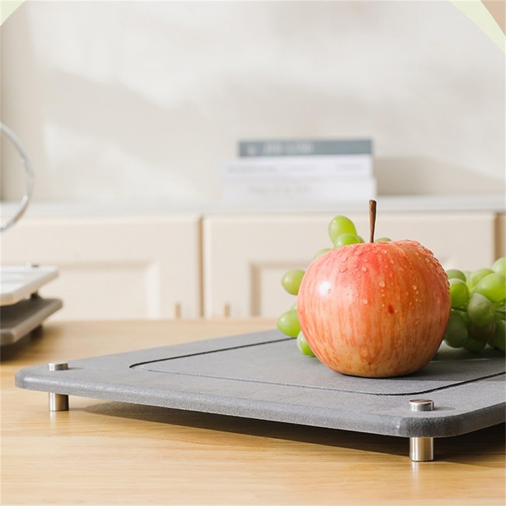 Abtropfmatte aus Stein für Küche, Arbeitsplatte, rutschfeste Stahlstifte, ideal für Teller und Flaschen, saugfähig, stilvoll, leicht zu reinigen