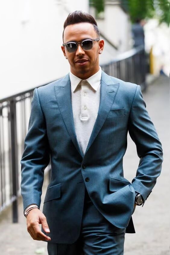 Mens 2 Piece Suit Slim Fit Formal Groom Suit for Wedding Peak Lapel 2 Button Jacket Pants Set Prom Party Suit2