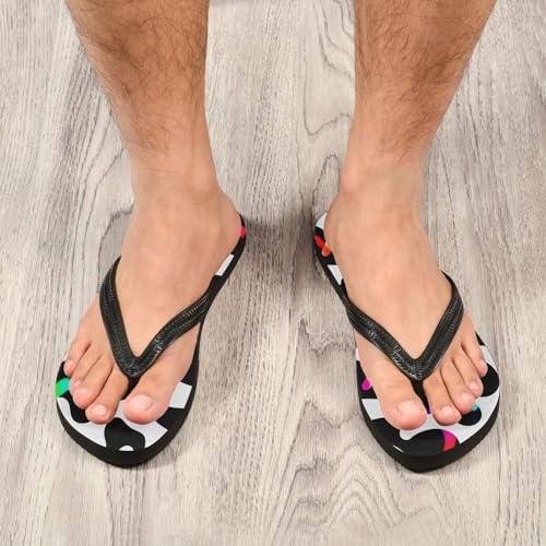 Black White Flip Flop Beach Summer Casual Sandal for Women & Men Shower Shoes 208618924