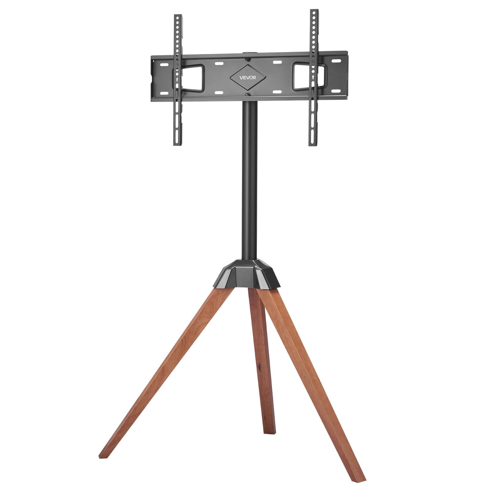 VEVOR Support TV trépied, pour écrans Plats/incurvés 1016-1651 mm, Support télé sur Pied Portable, avec Pieds en chêne, capacité de Charge 45 kg, Max. VESA 600 x 400 mm, pour Chambre, Studio, Salon