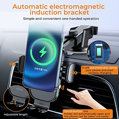 Auckly-15W-Fast-Qi-Wireless-Car-Charger-Electromagnetic-Sense-Car-Wireless-Charger-Automatic-Phone-Suction-Holder-Dashboard-Mount-Compatible-for-S20S21for-iPhone-1213-Pro-Max-Mini11XSXR-etc