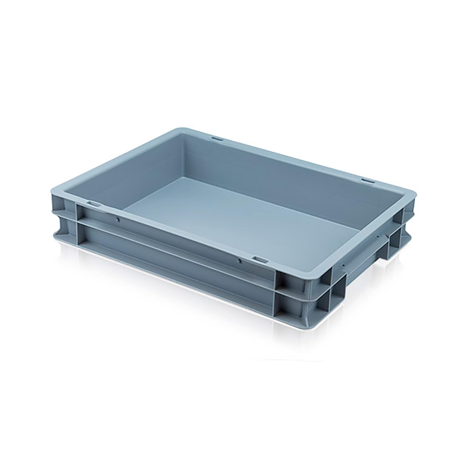 Caterbox Grey Plastic Stacking Euro Storage Container, 6L, 400 X 300 X 75Mm, Heavy-Duty, (Box Only)
