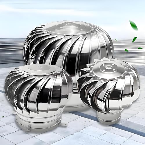 Extractor De Humos Chimenea Acero Inoxidable 110mm-500mm Sombrero Eolico Giratorio Chimeneas, Para Cocina BañO Garaje VentilacióN Del Techo(110mm/4.3in)