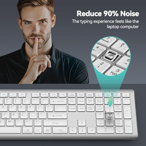 Image of TECKNET Bluetooth Keyboard Rechargeable 4-Device (2.4G+BT)