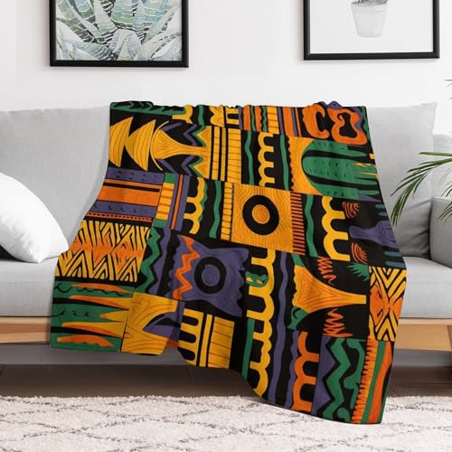 Plaid ethnique africain couverture légère pour camping et pique-nique