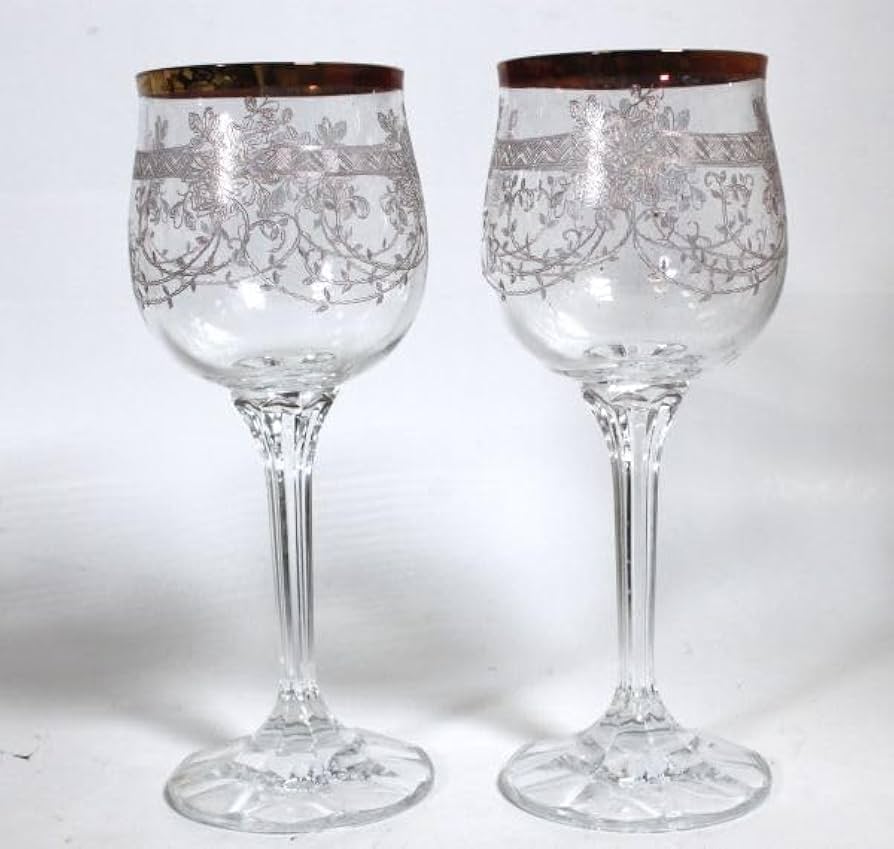 Amazon | 品 ヴィンテージ ボヘミアグラス 2客ペアセット 金彩彫刻彫