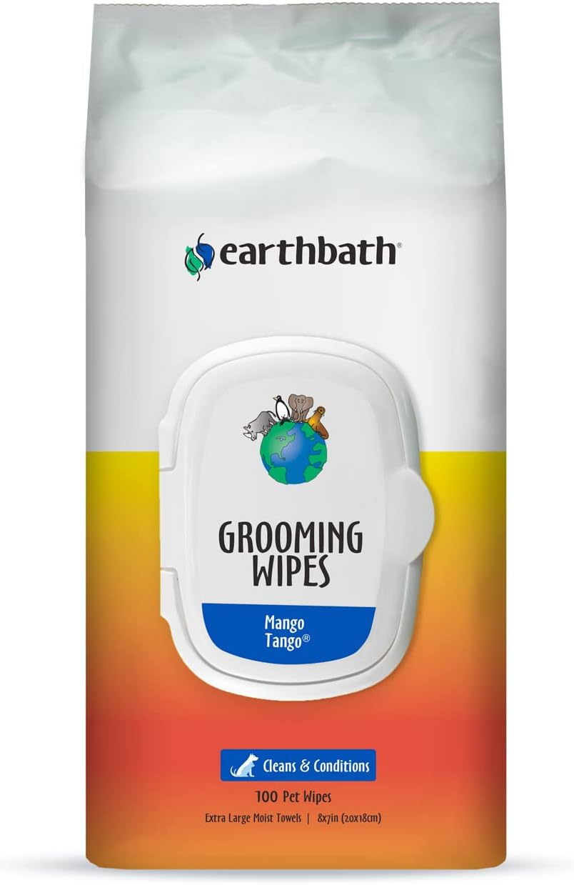 earthbath® Grooming Wipes, Mango Tango, 100 ct