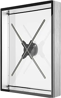 ILETD Hologram Projector Fan, 3D Hologram Fan Display LED Light Beads Naked Eye Holographic Fan Holographic Imaging Player,Real-Time Projection (Color : E, Size : 56cm set Gray)