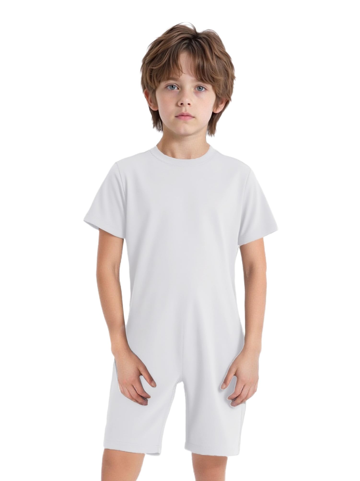 CHICTRY 3 Pezzi Body in Cotone a Manica Corta Ragazzo Pagliaccetto con Bottoni e Zip Tutina per Bambini con Esigenze Speciali Pigiama Sanitario Intero Estivo