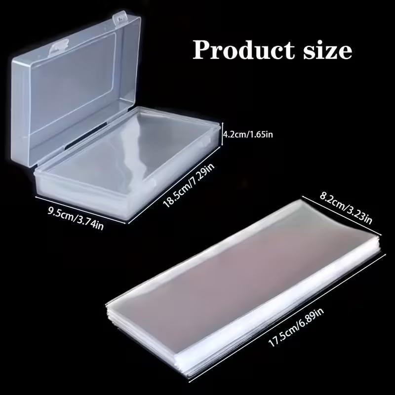 100 PCS Currency Sleeves with Storage Box, Clear Banknote Holders for Paper Money Bills, Dollar Bill Protectors for Currency Collection, Money Sleeves for Banknotes, Stamps and Collectibles