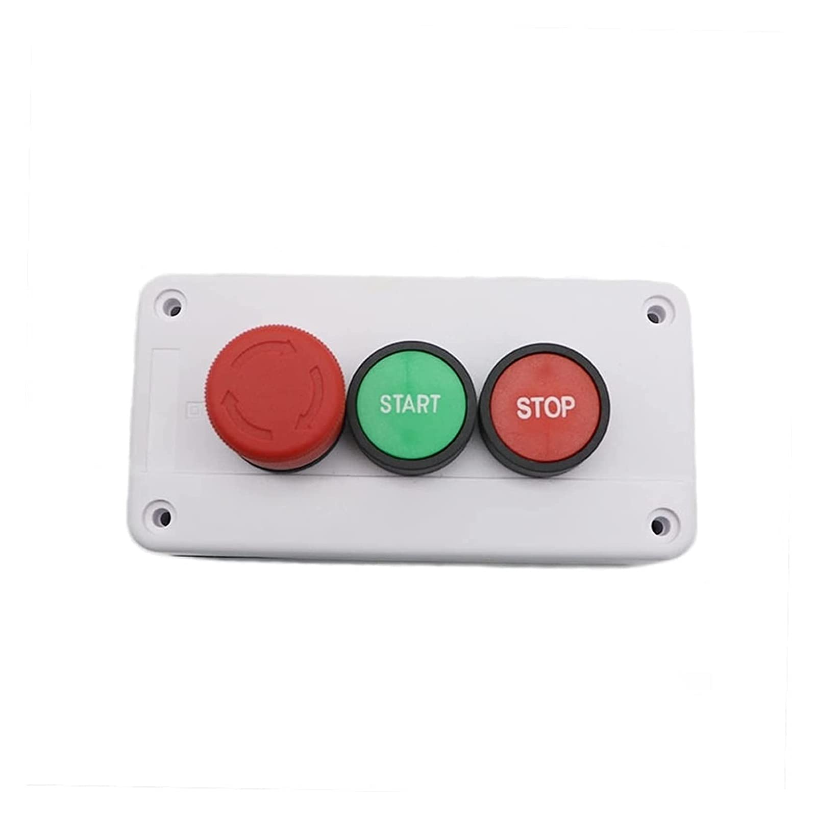 NC parada de emergencia sin botón rojo verde interruptor de estación de arranque parada autosellante impermeable interruptor de botón industrial 600 V 10 A (color: parada de inicio)