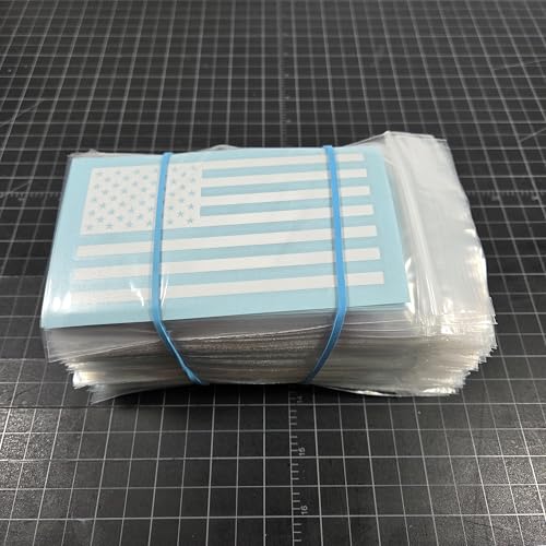 Image of American US Flag [Pick Color /Size] Vinyl Decal Sticker for Laptop /Car /Truck /Window /Bumper (5in [100-Pack Refill], Gloss White)
