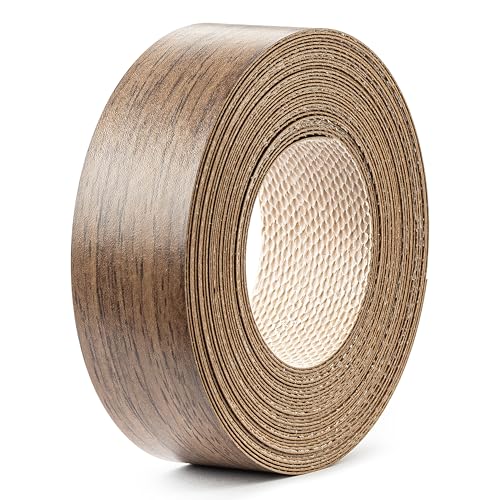 cyclingcolors 1x Kantenumleimer Holzfurnier mit Schmelzkleber 21 mm x 5 m Dicke 0,50 mm verschiedenen Dekoren Melaminkanten Band Aufbügelbare Möbelkanten-Band Melaminkanten, Rustikale Eiche