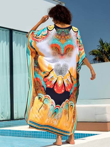 Image of NFVNKJ Women's Plus Size Beach Lounge Kaftan Maxi Dress Swimsuit Coverup for Women