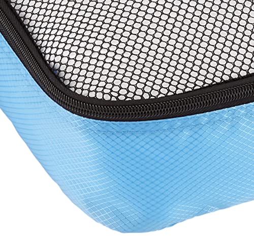 Amazon Basics 4 Piece Packing Travel Organizer Cubes Set - Medium, Sky Blue #TOP6