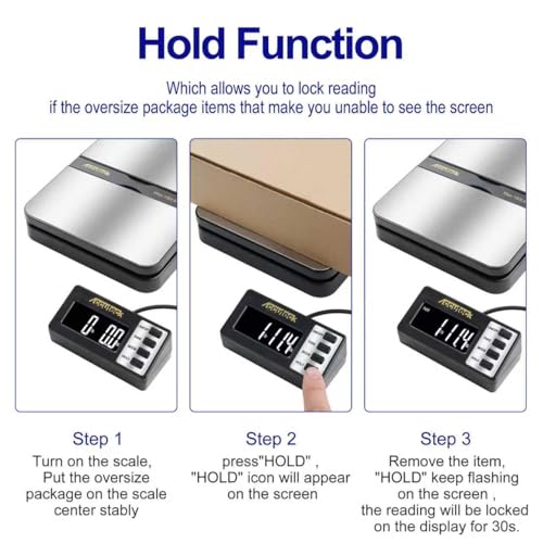 Image of ACCUTECK 8680 High Capacity 150Lbs High Accuracy 0.1OZ Digital Postal Scale with Remote Display, Batteries and USB Cable and AC Adapter Included (Stainless Steel)